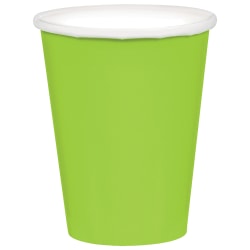 Amscan 68015 Solid Paper Cups, 9 Oz, Kiwi Green, 20 Cups Per Pack, Case Of 6 Packs