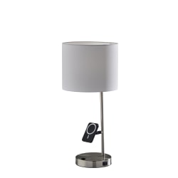 Adesso Wyatt Supercharger 22"H Desk Lamp, White/Brushed Steel