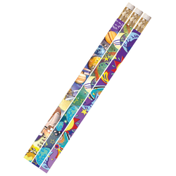 Musgrave Pencil Co. Inc. Motivational Pencils, Galaxy Galore, 12 Pencils Per Pack, Set Of 12 Packs