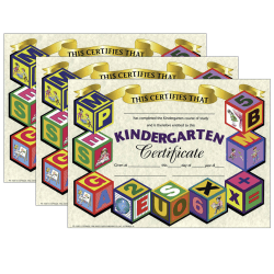 Hayes Publishing Kindergarten Certificate, 8.5" x 11", 30 Per Pack, Set Of 3 Packs, HVA5013