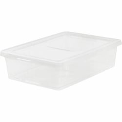 IRIS 28-quart Storage Box - External Dimensions: 24"x 16.3" Depth x 6" - 7 gal - Snap-in Lid Closure - Stackable - Plastic - Clear - - 200420