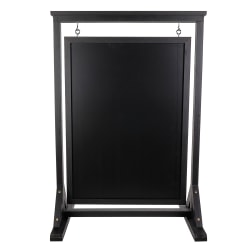 Excello Global Products Double-Sided Swinging Magnetic Indoor/Outdoor Chalkboard Sign, Steel, 40" x 28", Black Wood Frame