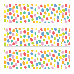 Creative Teaching Press EZ Borders, Colorful Messy Dots, 24 Borders Per Pack, Set Of 3 Packs