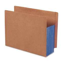 Smead® Redrope Extra-Wide End-Tab File Pockets, Legal Size, 5 1/4" Expansion, 30% Recycled, Blue Gusset, Box Of 10