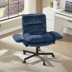 Bestier Adjustable Swivel Office Chair with Recline and Flip-Up Armrests, Blue, Total Qty 1