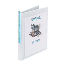 Avery® Showcase View 3-Ring Binder, 1/2" Round Rings, White