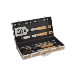 Cuisinart Bamboo 13-Piece Grill Tool Set, Brown/Silver, Total Qty 1