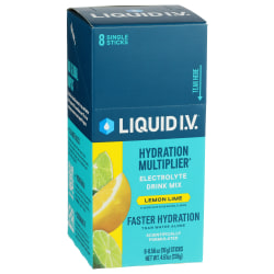 Liquid I.V. Hydration Multiplier Electrolyte Drink Mix, Lemon Lime, 0.56 Oz, Total Qty 8