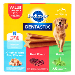 Pedigree Dentastix Value Club Pack, 55.2 Oz, Pack Of 65 Dental Dog Treats