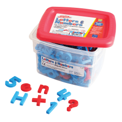 Educational Insights  AlphaMagnets® & MathMagnets®, Red And Blue, Pack Of 214