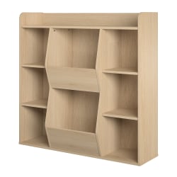 Ameriwood Home Nathan Kids 41"H 8-Cube Large Toy Storage Bookcase, Natural