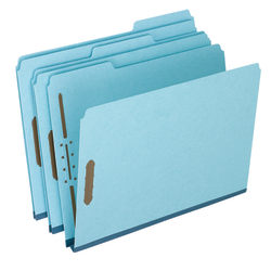 Pendaflex® Heavy-Duty Pressboard Folders With Embossed Fasteners, Letter Size, 100% Recycled, Blue, Pack Of 25