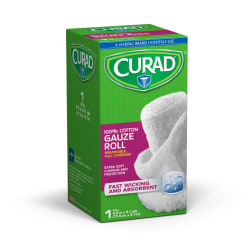CURAD® Cotton Bandage Rolls, 4 1/2" x 4 Yd., White, Pack Of 24