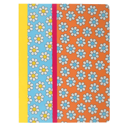 Top Flight Fashion Composition Book, 9-3/4" x 7-1/2", Wide Rule, 80 Sheets, Retro Daisies