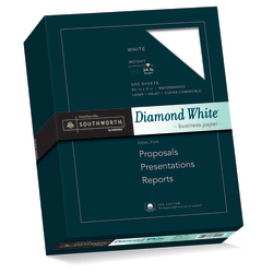 Southworth® Diamond White® 25% Cotton Business Paper, 8 1/2" x 11", 24 Lb, White, Box Of 500