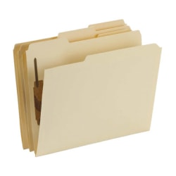 Pendaflex® 1/3-cut Manila Fastener Folders, Letter Size (8 1/2" x 11"), 1/3 Tab Cut, Manila, Box Of 50