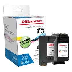 Office Depot® Brand Remanufactured Black And Tri-Color Ink Cartridge Replacement For HP 45, 78, Pack Of 2, 45-78D
