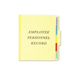Pendaflex® Tabbed Personnel Folder, 2" Expansion, 8-1/2" x 11", 60% Recycled, Yellow