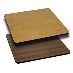 Flash Furniture Square Table Top With Reversible Laminate Top, 30", Natural/Walnut