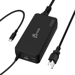 j5create 108W 3-Port PD USB-C Super Charger, Black, JUP34108