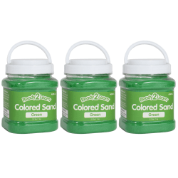 Ready 2 Learn Colored Sand Jars, 2.2 Lb, Green, Pack Of 3 Jars