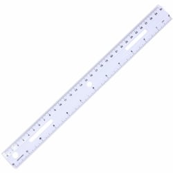 Business Source 12" Ruler - 12" Length x 1.3" Width - 1/16 Graduations - Metric, Imperial Measuring System - Plastic - White - 1 Each