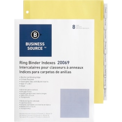 Business Source Buff Stock Ring Binder Indexes - 8x Divider(s) - Blank Tab(s) - 8 Tab(s)/Set1.25" Ta - 20069BX