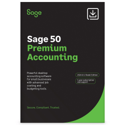 SAGE 50 Premium Accounting, 2024, 1-User, 1-Year Subscription, For Windows®, Download