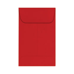 LUX Coin Envelopes, #1, Gummed Seal, Ruby Red, Pack Of 50