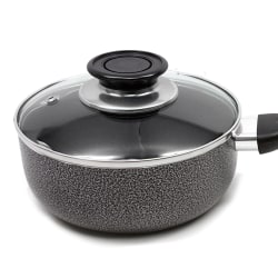 Brentwood Aluminum Nonstick Saucepan, 1.5-Quart, Gray