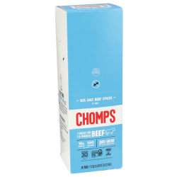 CHOMPS Snack Sticks, Sea Salt Beef, 1.15 Oz, Total Qty 24