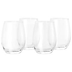 Gibson Home Belinni Classic Stemless Wine Glass Set, 18 Oz, Clear, Set Of 4 Glasses
