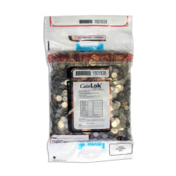 CoinLok Tamper-Evident Coin Bags, 14-1/2" x 25", Clear, Pack Of 100 Bags