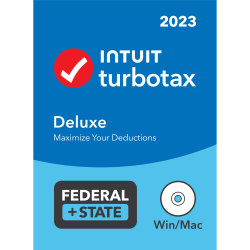 TurboTax Deluxe 2023 Federal + E-file + State, For PC/Mac, Disc Or Download