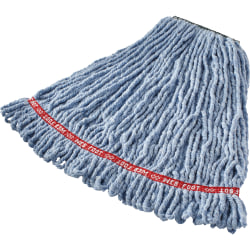 Rubbermaid® Commercial Web Foot Wet Mop Heads, 1", Blue, Pack Of 6 Heads
