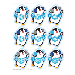 Eureka Giant Stickers, 1-5/16" x 1-3/4", Winter Penguin, 36 Stickers Per Pack, Set Of 12 Packs
