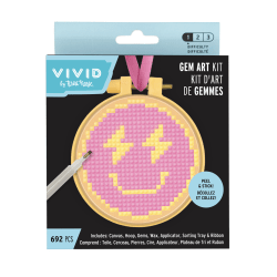 Vivid by Brea Reese® Mini Hoop Gem Art Kit, Smiley Face, 3-1/2"