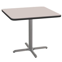 National Public Seating Square Café Table, X-Base, 30"H x 36"W x 36"D, Gray Nebula/Gray