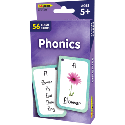 Teacher Created Resources Flash Cards, Phonics, 3-1/8" x 5-1/8", Total Qty 56