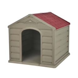Inval® RIMAX Dog House, Small Breed, Taupe/Red