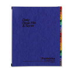 Oxford® A-Z Desk File/Sorter, Letter Size, Black/Blue