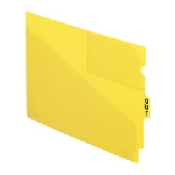 Esselte Recycled Colored Vinyl Out Guides - 1 Printed Tab(s) - Message - OUT - 12.8" Dividerx 9.50" Divider - Yellow Vinyl Divider - 50 / Box