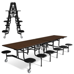 Palmer Hamilton 59TV Mobile Cafeteria Table, 29" x 144", Montana Walnut