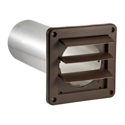 Lambro Plastic Wall Exhaust Dryer Vent with 3 Louvers and 11 in. Pipe, Brown, 267B