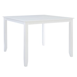 Powell Atwood Space Saver Square Counter Height Table, 36"H x 48"W x 48"D, White