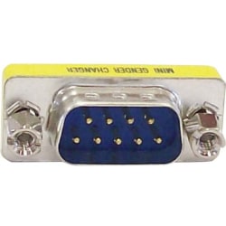 4XEM DB9 Serial 9-Pin Male To Male Adapter - 1 x 9-pin DB-9 Serial - Male - 1 x 9-pin DB-9 Serial - Male - Silver, Yellow