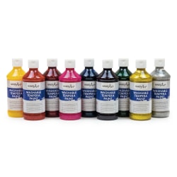 Handy Art Washable Paint Bottles, 8 Oz, Assorted Glitter, Set Of 9 Paint Bottles