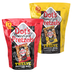 Dot’s Original/Honey Mustard Pretzels, 1.5 Oz, 12 Per Pack, Box Of 2
