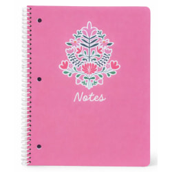 Gartner Studios Spiral Notebook, 8" x 10-1/2", 1 Subject, College Ruled, 70 Sheets, Blossoms Notes