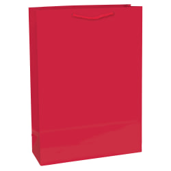 Amscan Glossy Paper Gift Bags, XL, Apple Red, Pack Of 4 Bags